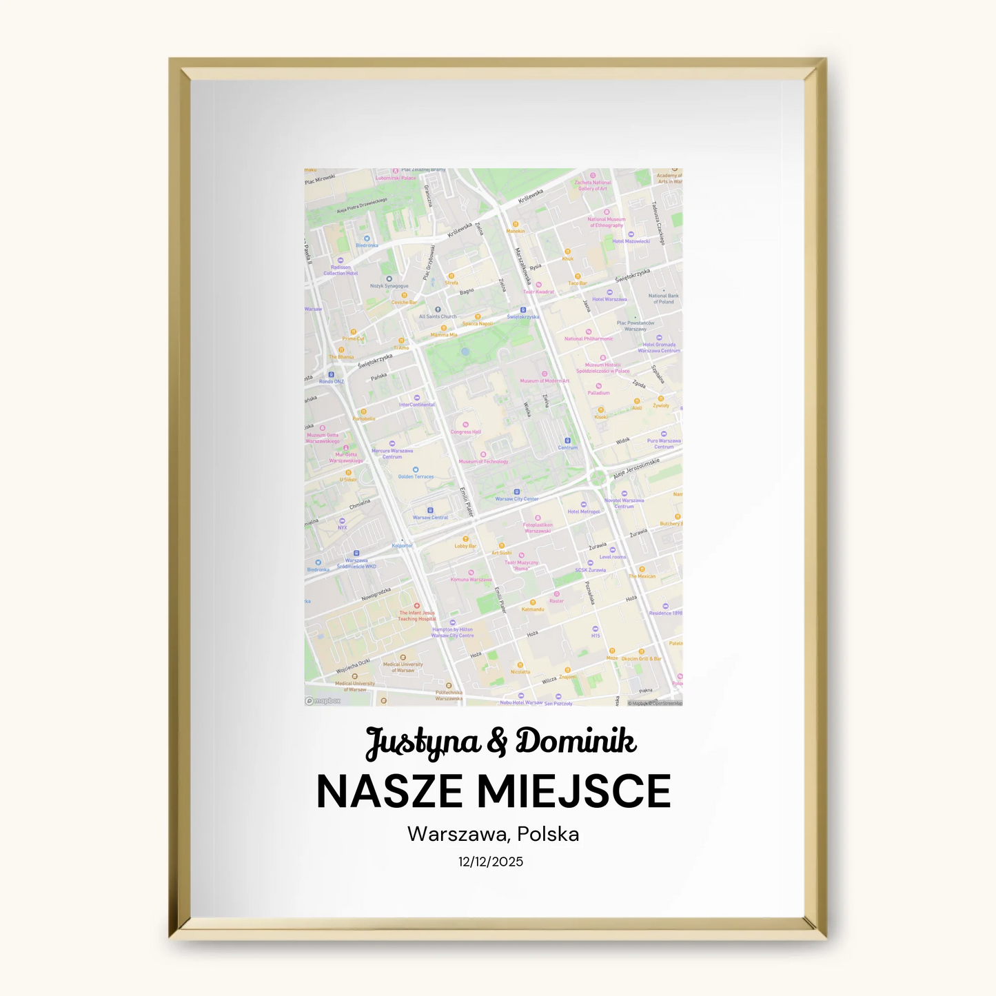 TAPANDA.PL RAMKA A3 GŁOWNE ZDJĘCIE ZŁOTA CIENKA RAMKA