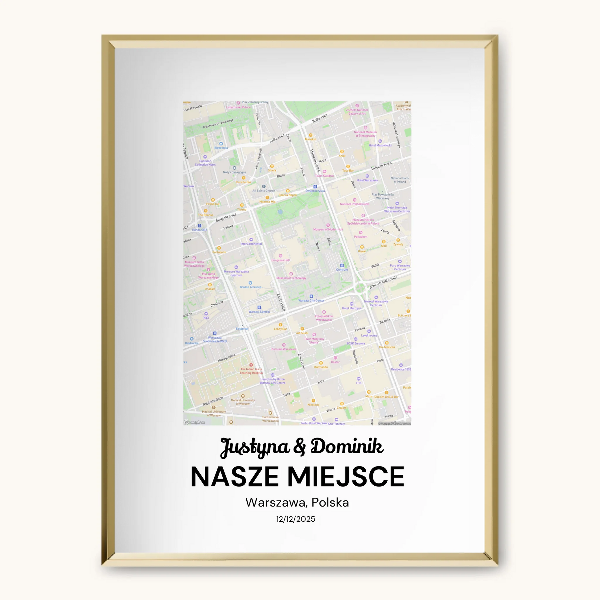 TAPANDA.PL RAMKA A3 GŁOWNE ZDJĘCIE ZŁOTA CIENKA RAMKA