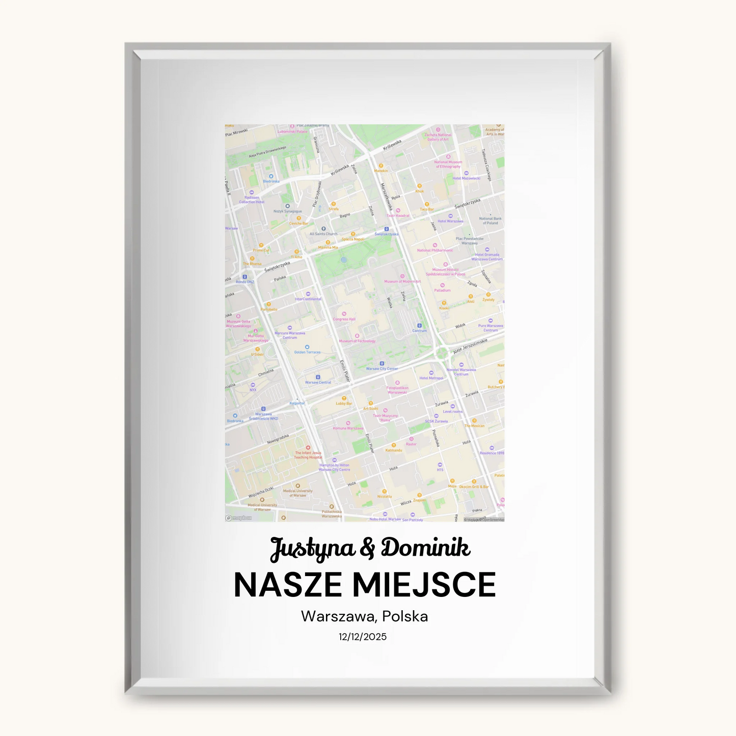 TAPANDA.PL RAMKA A3 GŁOWNE ZDJĘCIE SREBRNA CIENKA RAMKA