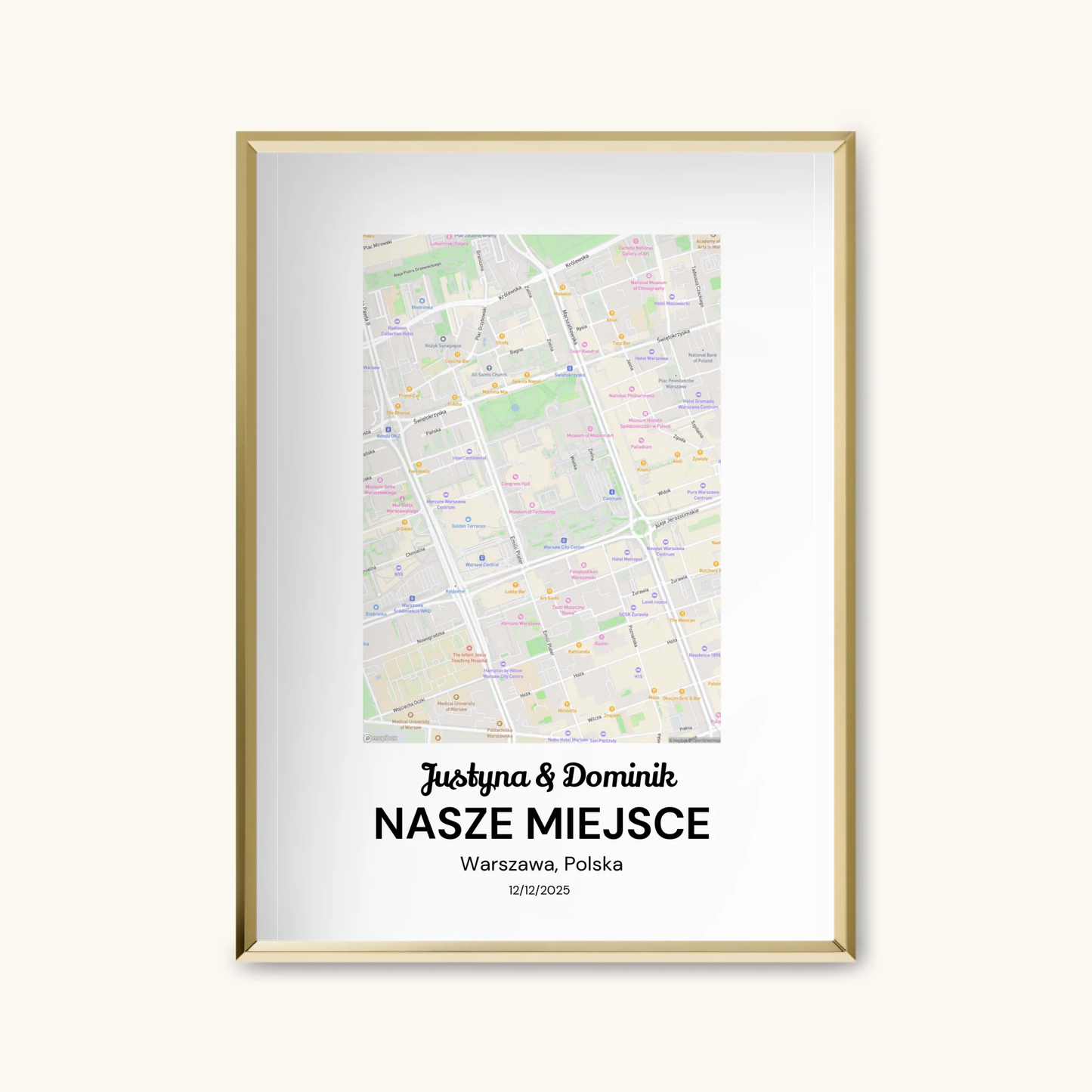 TAPANDA.PL RAMKA A4 GŁOWNE ZDJĘCIE ZŁOTA CIENKA RAMKA