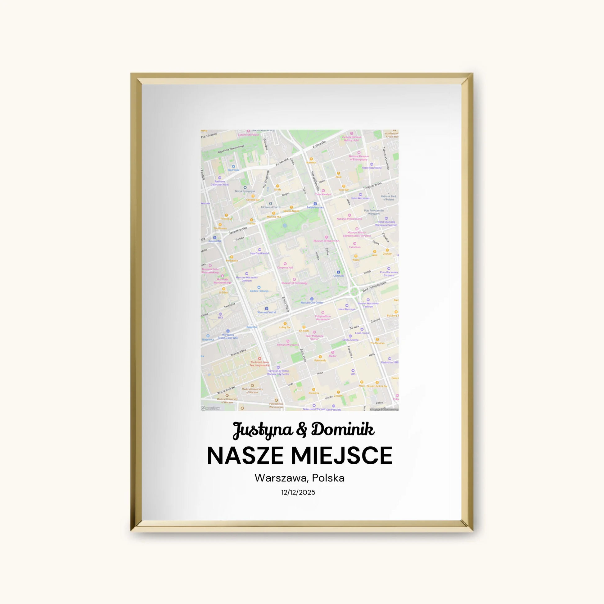 TAPANDA.PL RAMKA A4 GŁOWNE ZDJĘCIE ZŁOTA CIENKA RAMKA