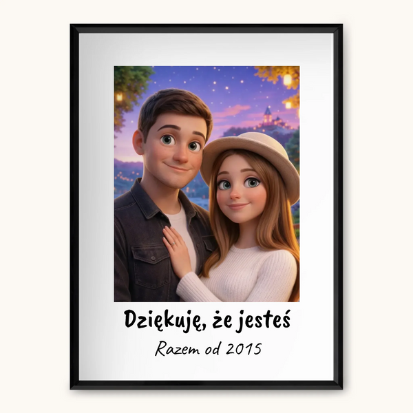 BAJKA 3D Obraz AI z ramką i podpisem personalizowany prezent - tapanda.pl