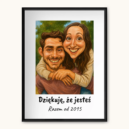 KARYKATURA Obraz AI z ramką i podpisem - TaPanda.pl