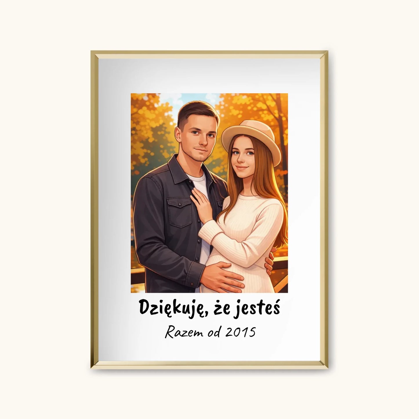 TAPANDA.PL RAMKA A4 GŁOWNE ZDJĘCIE ZŁOTA CIENKA RAMKA