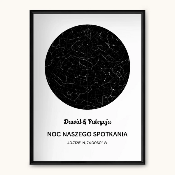 MAPA GWIAZD — personalizowany obraz AI ze zdjęcia w ramce, TaPanda.pl