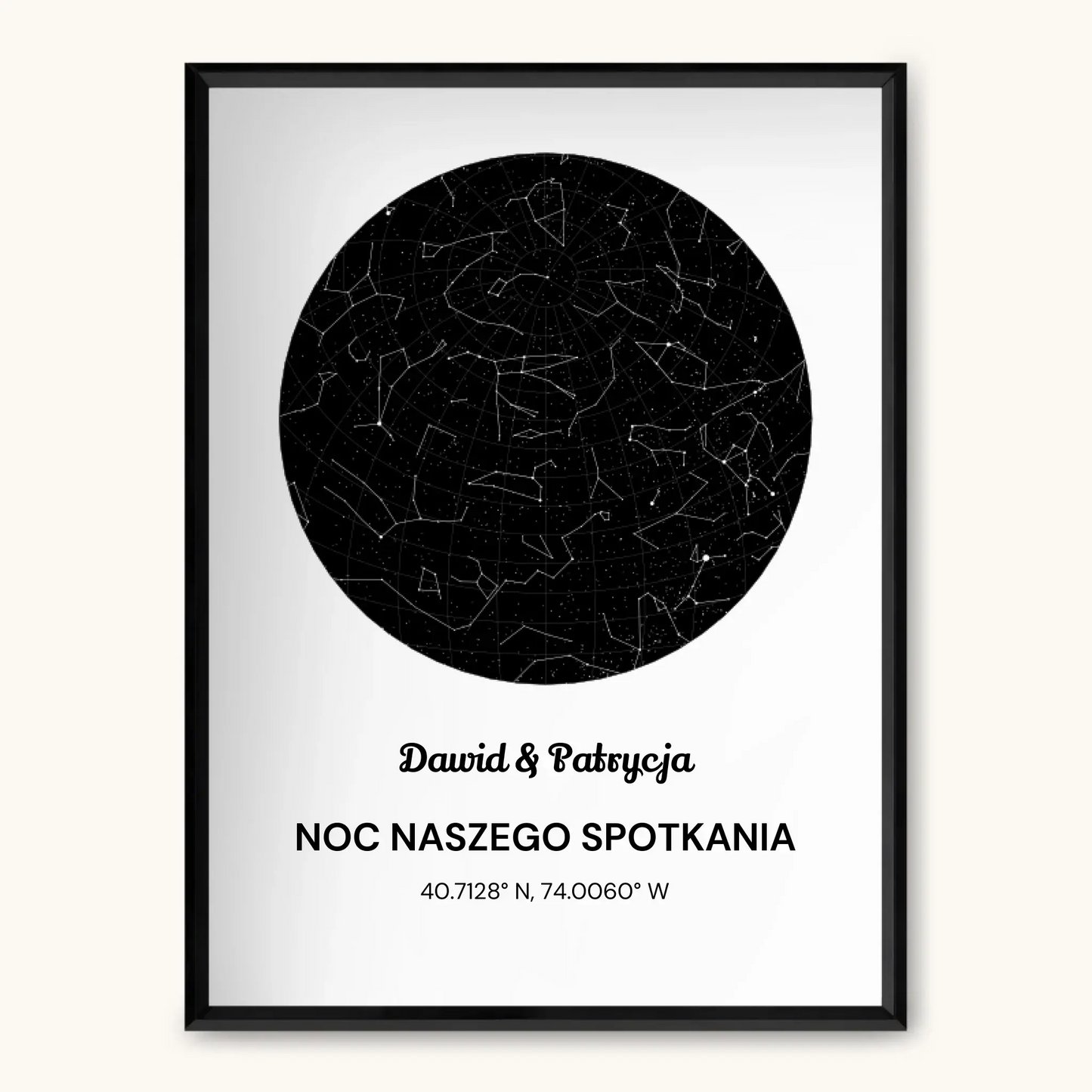 MAPA GWIAZD — personalizowany obraz AI ze zdjęcia w ramce, TaPanda.pl