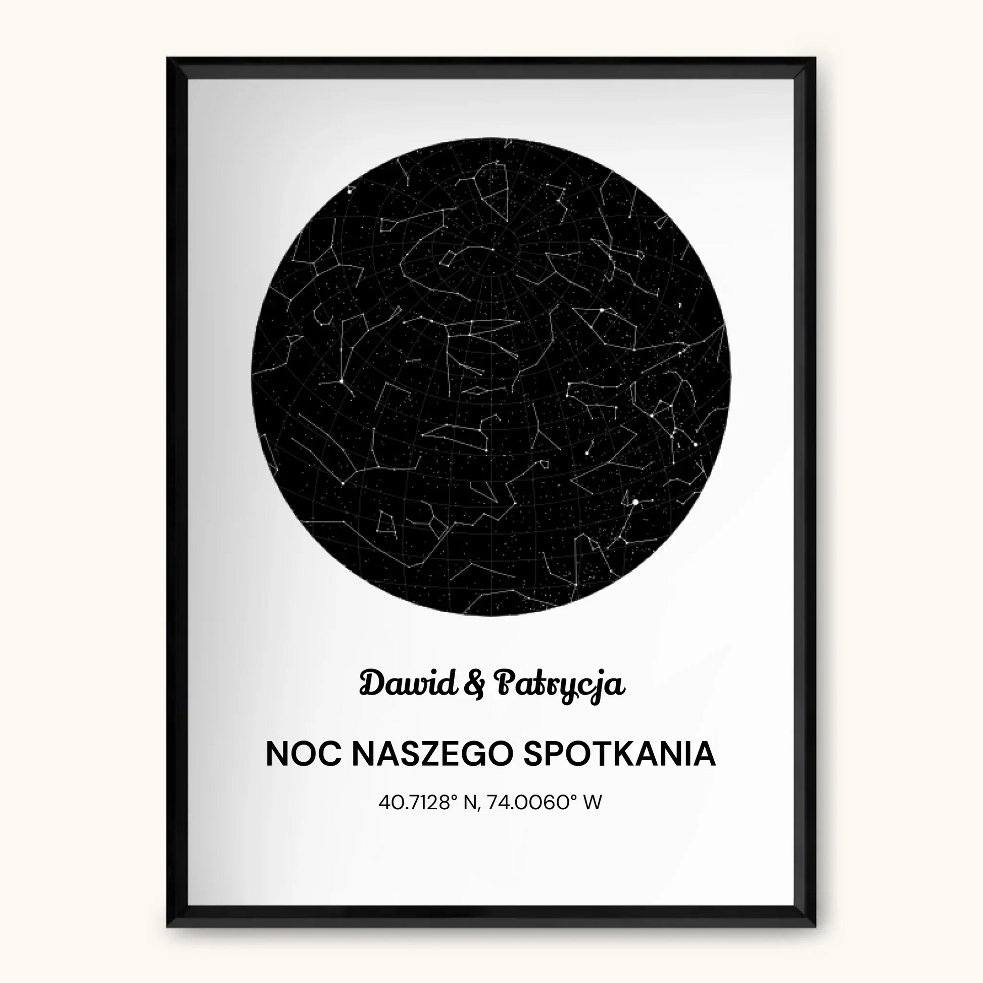 MAPA GWIAZD — personalizowany obraz AI ze zdjęcia w ramce, TaPanda.pl