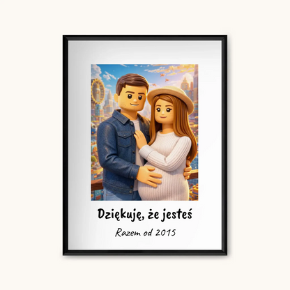 KLOCKI Z PODPISEM — personalizowany obraz AI ze zdjęcia w ramce, TaPanda.pl (zdjęcie 6)