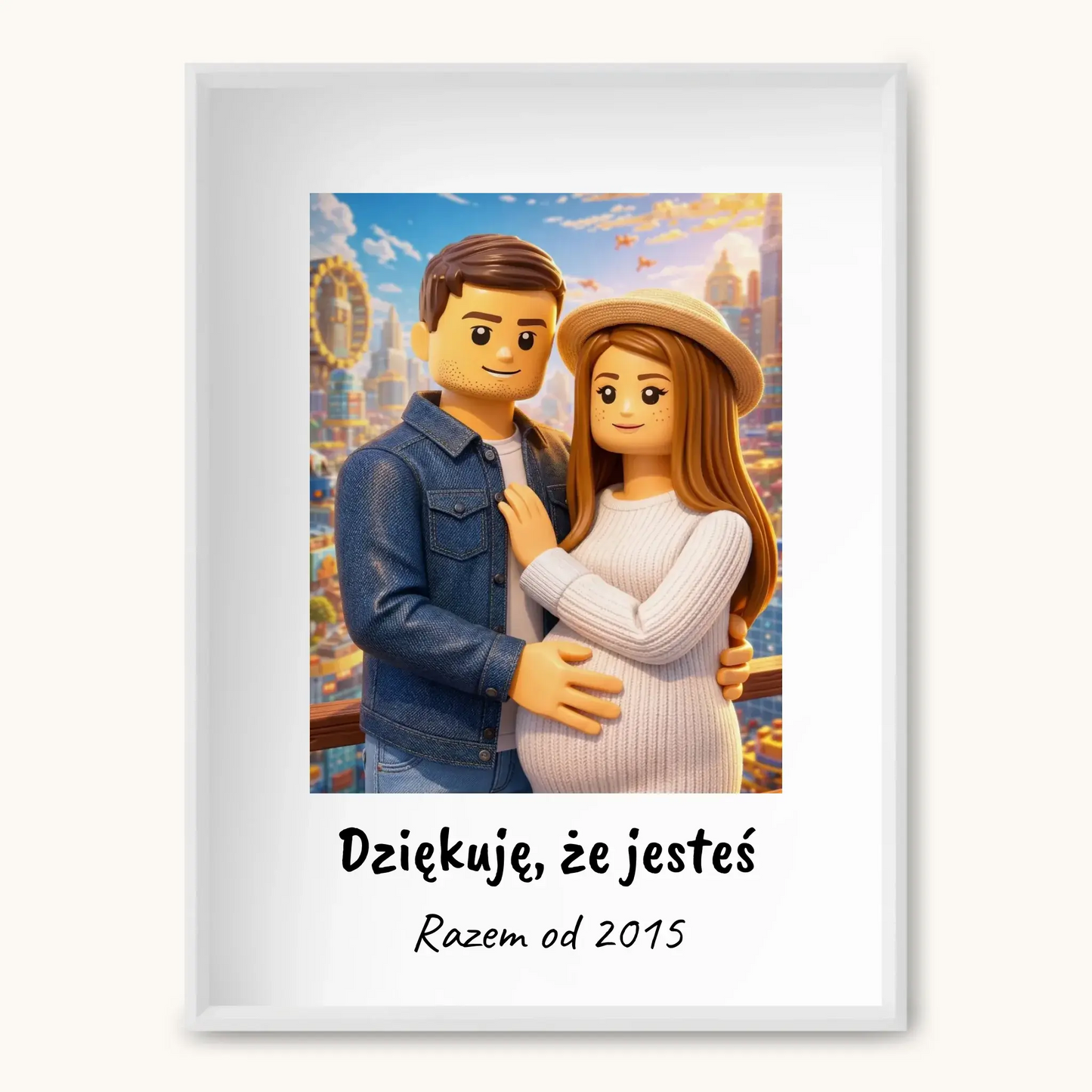 KLOCKI Z PODPISEM — personalizowany obraz AI ze zdjęcia w ramce, TaPanda.pl (zdjęcie 3)