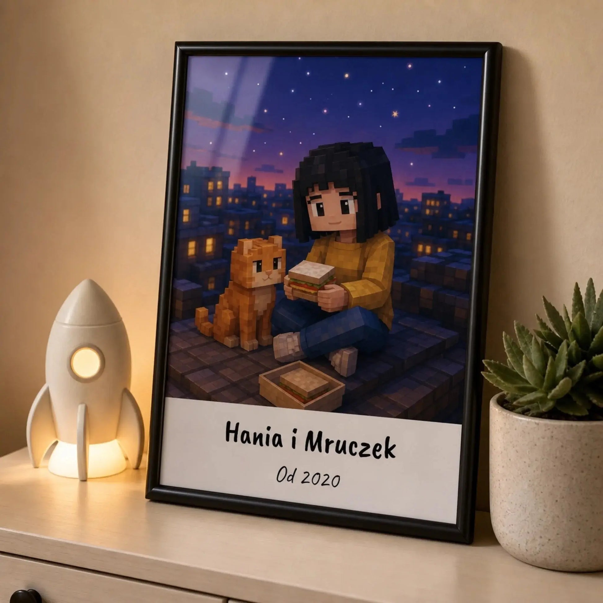 PIKSEL Z PODPISEM — personalizowany obraz AI ze zdjęcia w ramce, TaPanda.pl (zdjęcie 2)