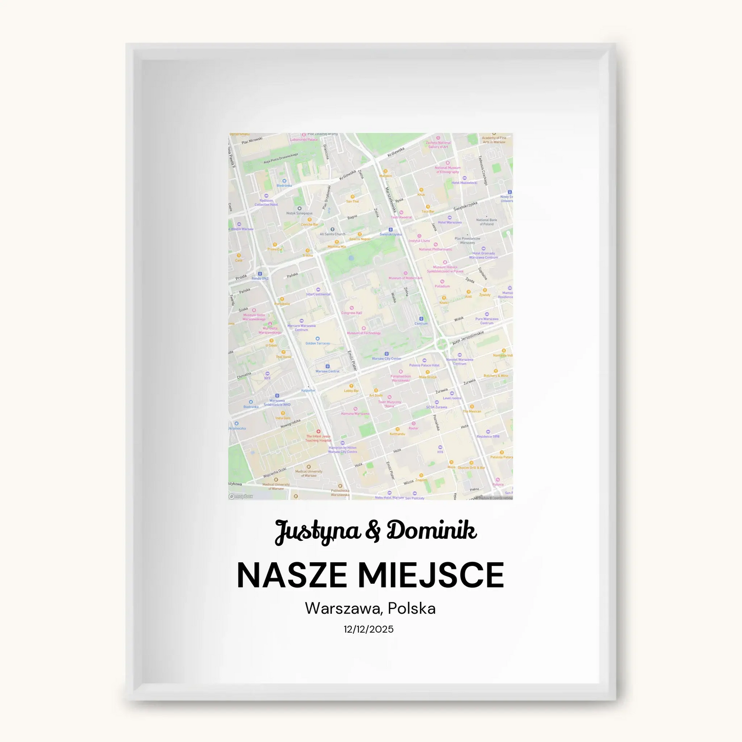 MAPA MIASTA — personalizowany obraz AI ze zdjęcia w ramce, TaPanda.pl (zdjęcie 3)