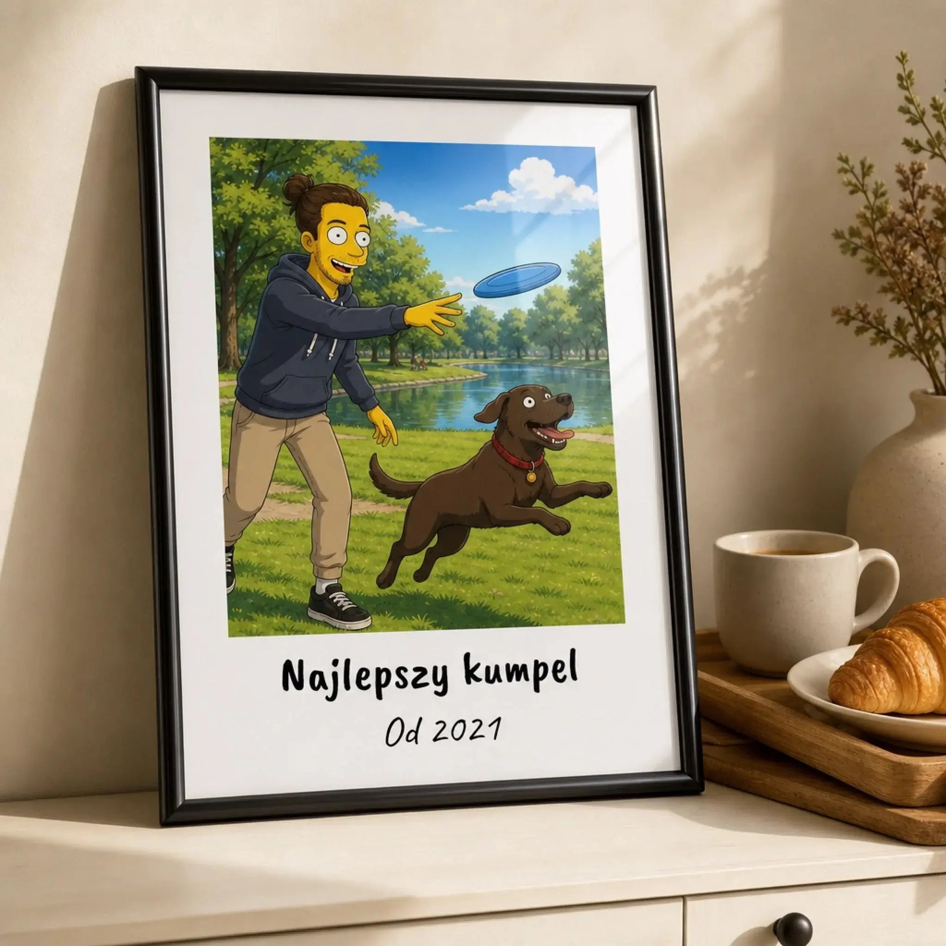 KRESKÓWKA Z PODPISEM — personalizowany obraz AI ze zdjęcia w ramce, TaPanda.pl (zdjęcie 2)