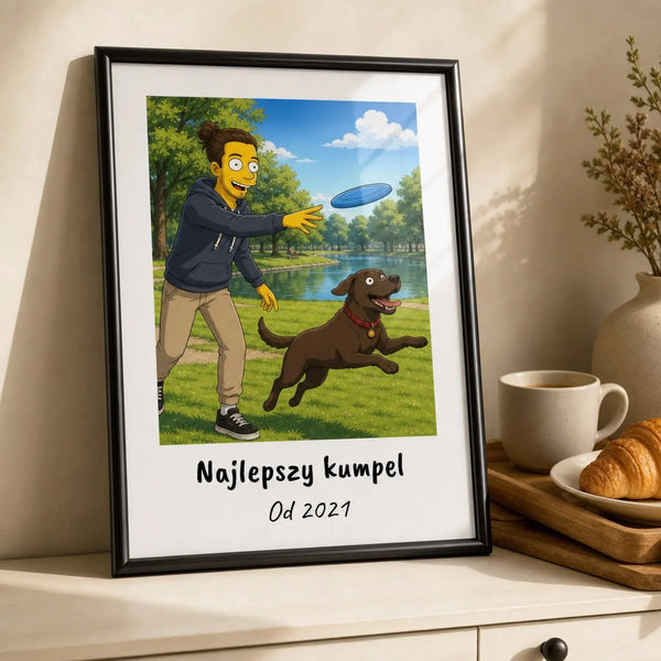 KRESKÓWKA Z PODPISEM — personalizowany obraz AI ze zdjęcia w ramce, TaPanda.pl (zdjęcie 2)