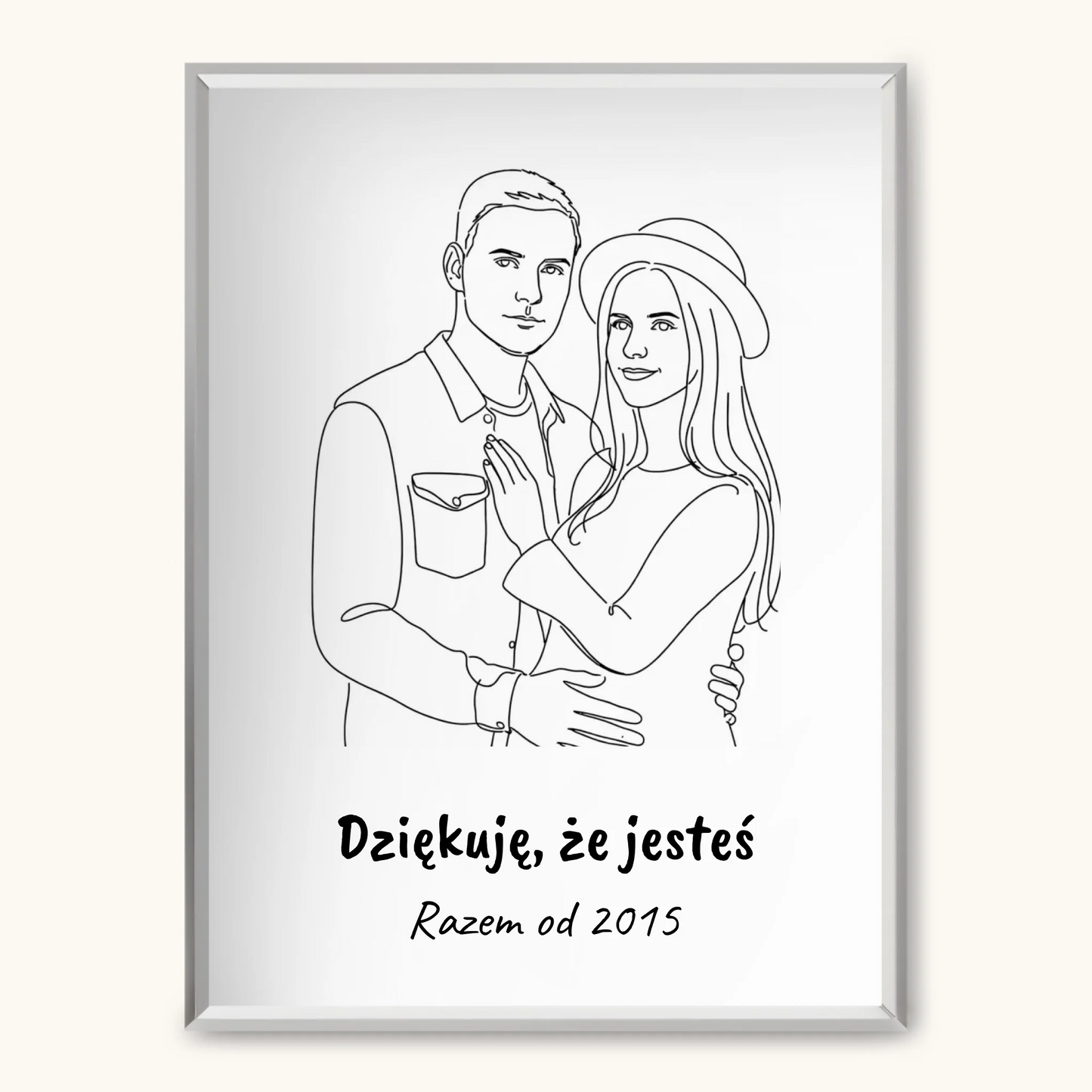 TAPANDA.PL RAMKA A3 GŁOWNE ZDJĘCIE SREBRNA CIENKA RAMKA