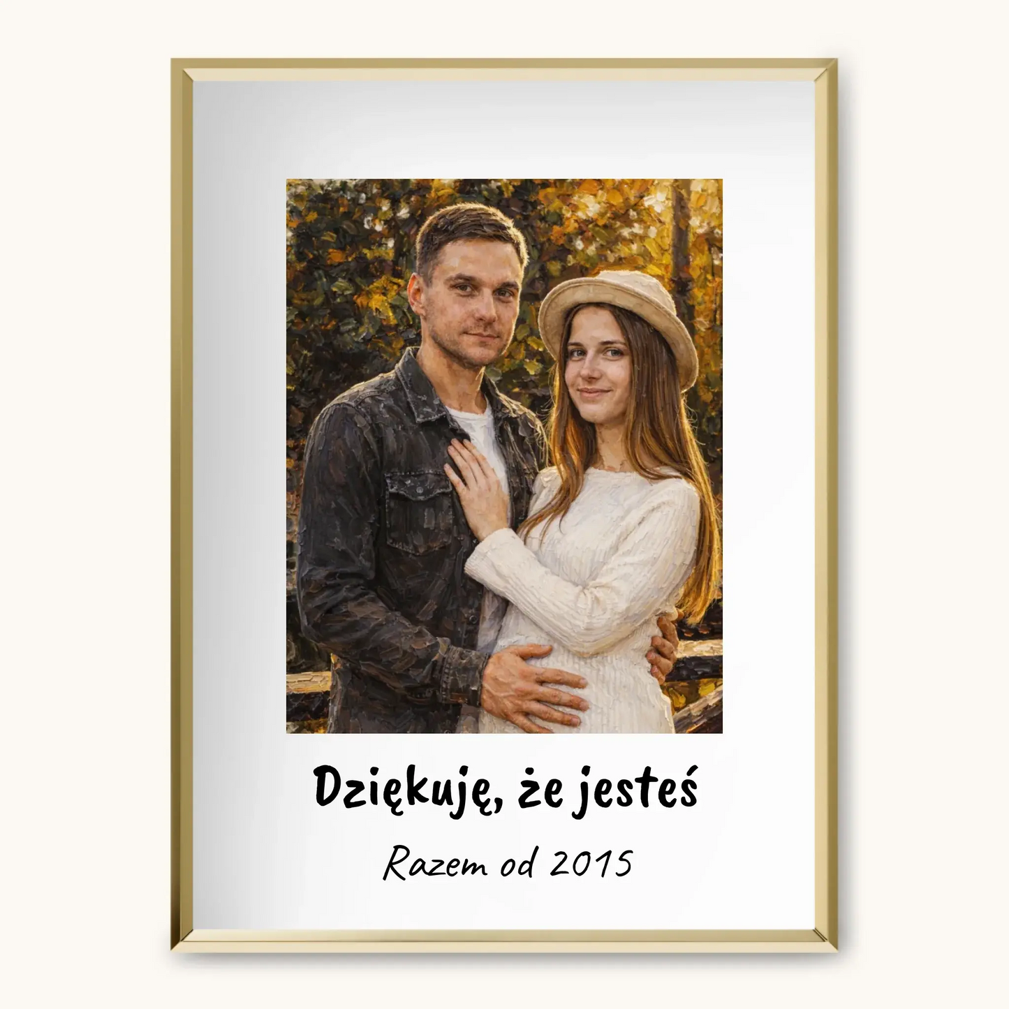 TAPANDA.PL RAMKA A3 GŁOWNE ZDJĘCIE ZŁOTA CIENKA RAMKA