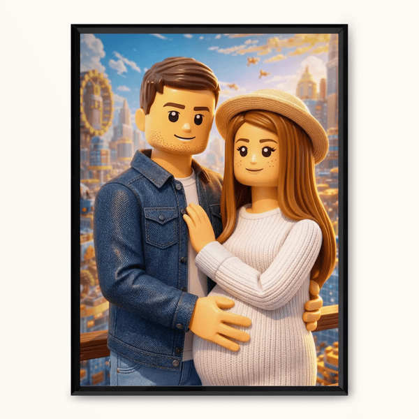 KLOCKI Obraz AI z ramką - TaPanda.pl