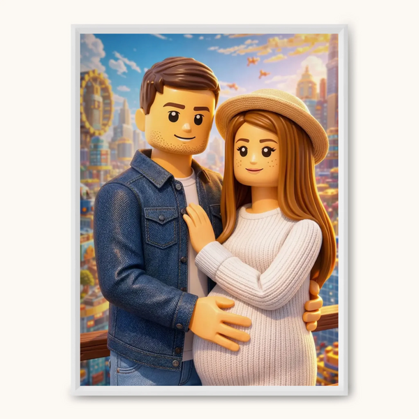 KLOCKI Obraz AI z ramką - TaPanda.pl