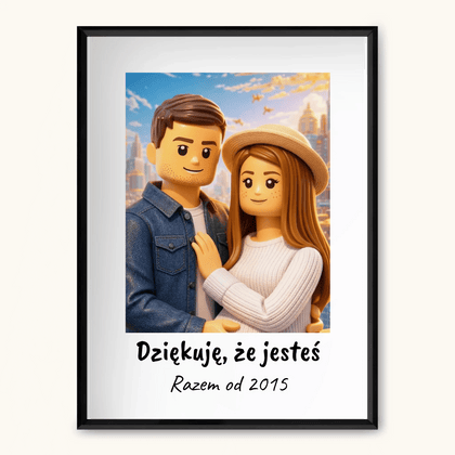 KLOCKI Obraz AI z ramką i podpisem - TaPanda.pl