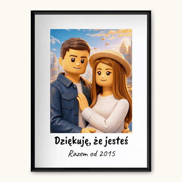 KLOCKI Obraz AI z ramką i podpisem - TaPanda.pl