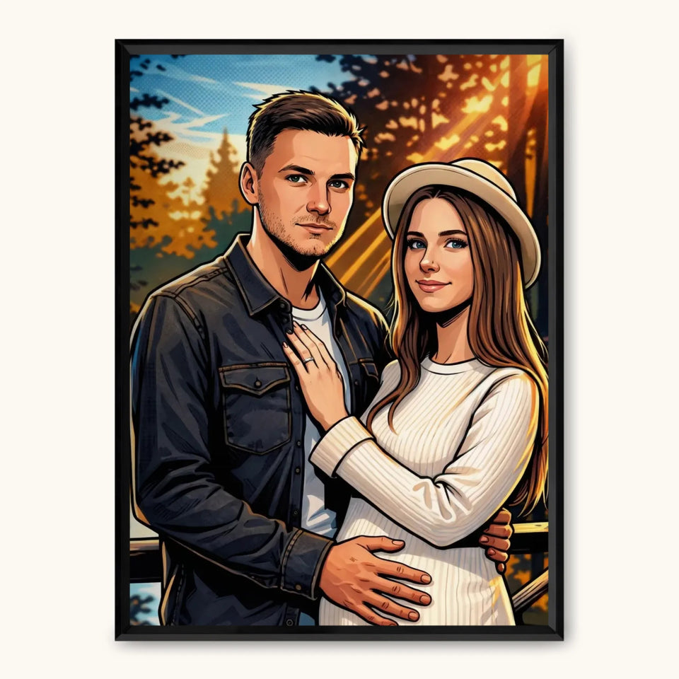 KOMIKS Obraz AI z ramką