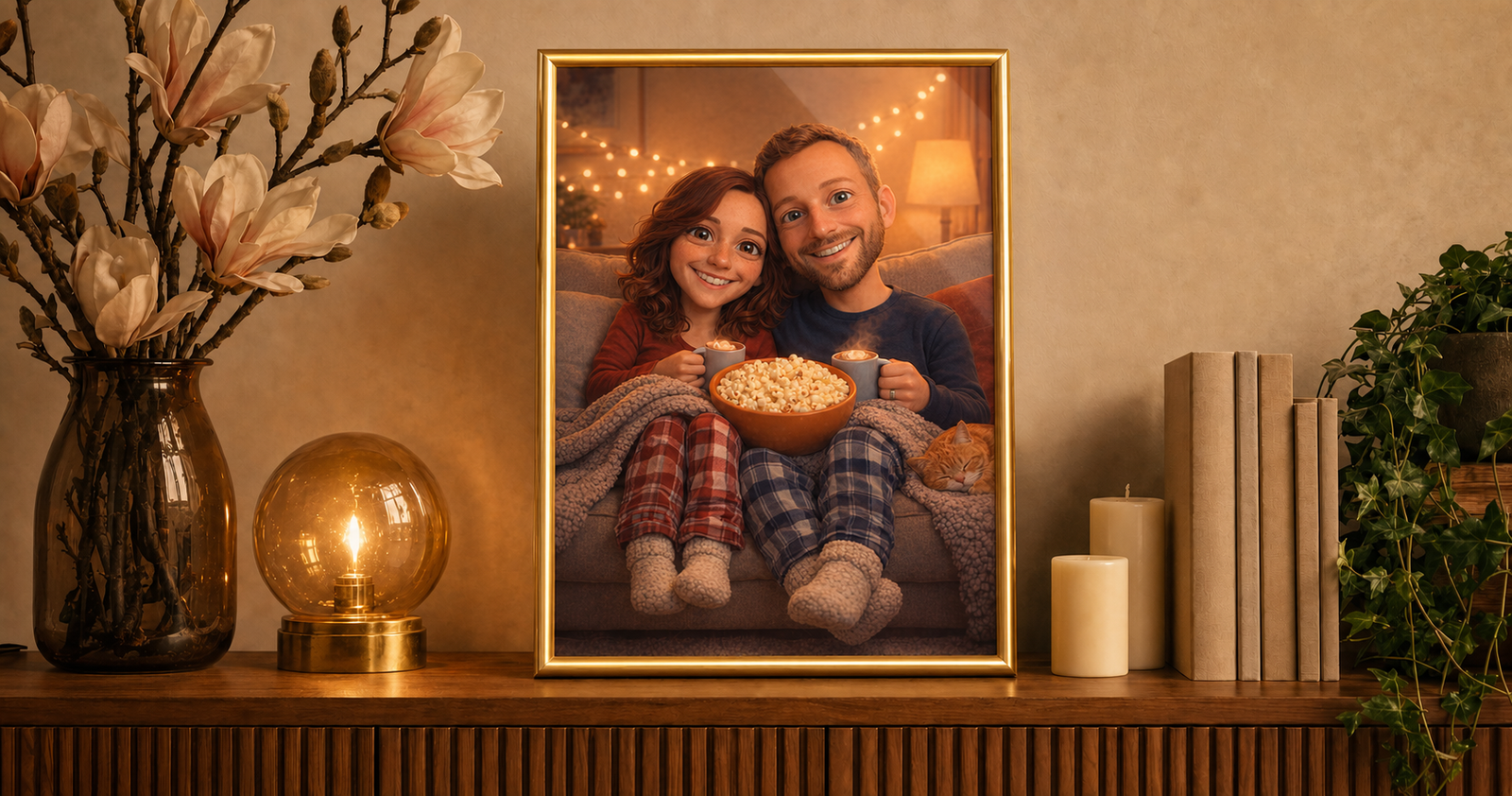 Personalizowany obraz dla pary w eleganckim wnętrzu